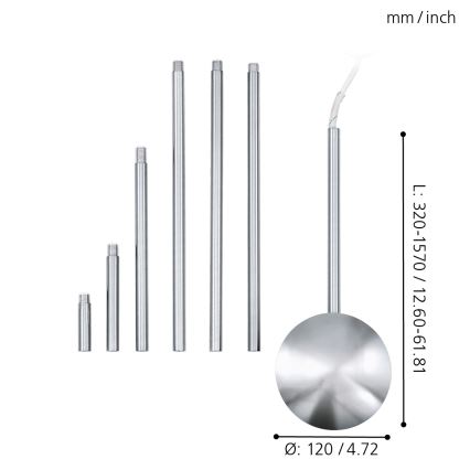 EGLO - Kattokruunutarvikkeet mattakromi