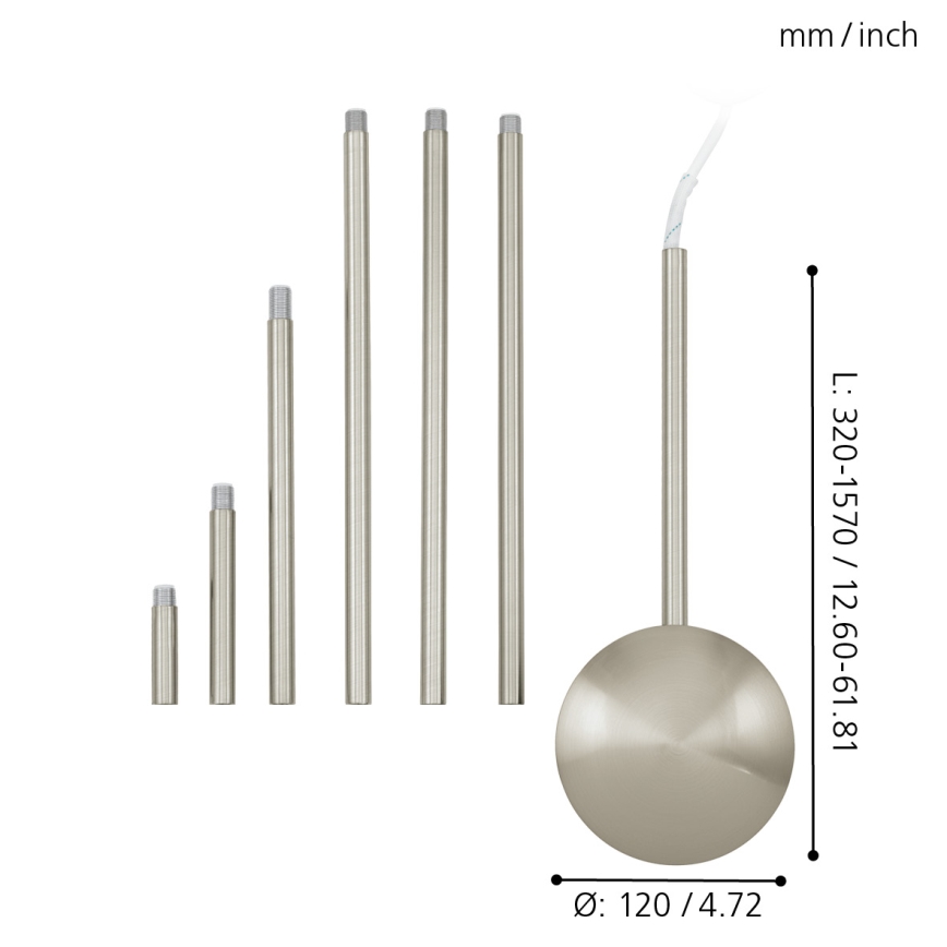 EGLO 88969 - Kattokruunutarvikkeet EXTENTION mattakromi