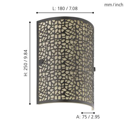 EGLO 89115 - Seinävalaisin ALMERA 1xE14/60W