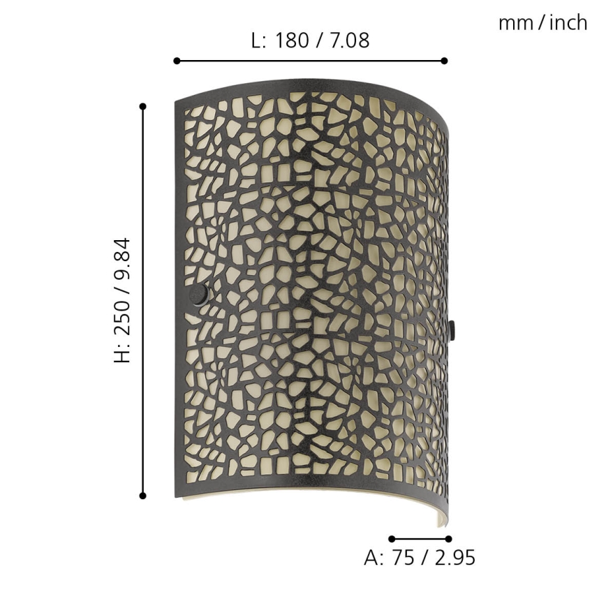 EGLO 89115 - Seinävalaisin ALMERA 1xE14/60W