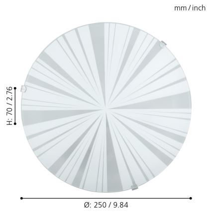 Eglo 89239 - Kattovalo MARS 1 1xE27/60W/230V