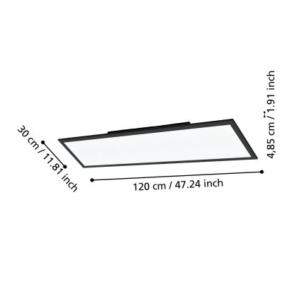 Eglo - LED Himmennettävä kattovalo LED/33,5W/230V musta ZigBee