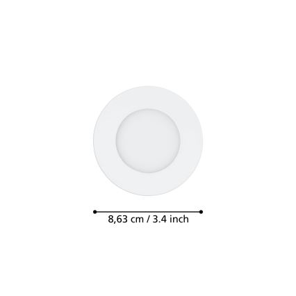 Eglo - 3 kpl himmennettäviä uppoasennettavia alasvaloja FUEVA-Z LED/2,8W/230V IP44 halkaisija 8,5 cm
