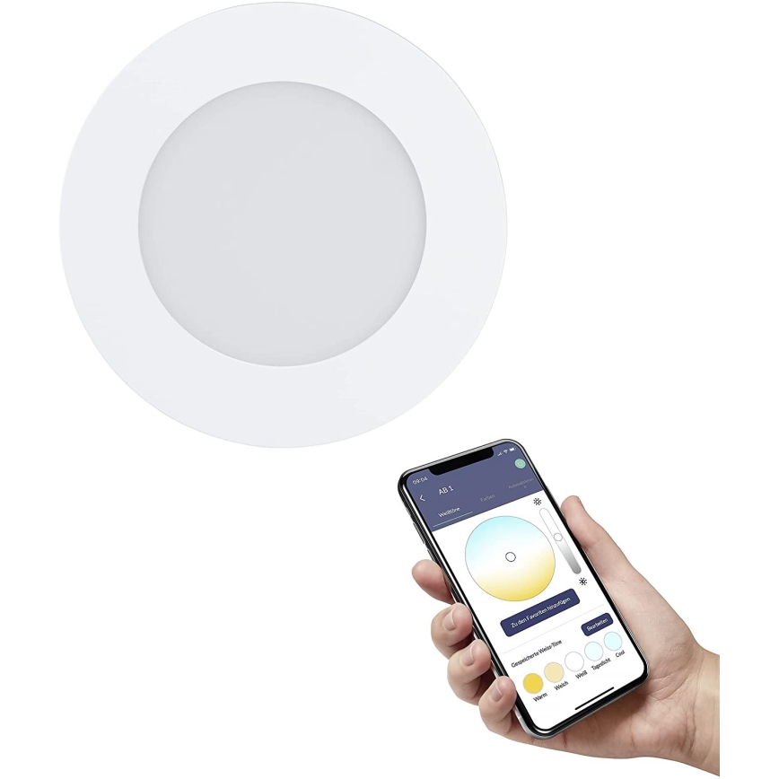 Eglo - Himmennettävä LED-kylpyhuonevalaisin, 5,4 W, 230 V, IP44, ZigBee, halkaisija 11,7 cm