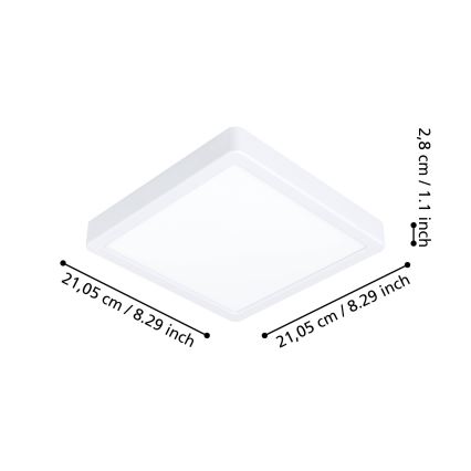 Eglo - LED-himmennettävä kylpyhuoneen kattovalaisin LED/16,5W/230V 2700-6500K IP44 ZigBee 21x21 cm