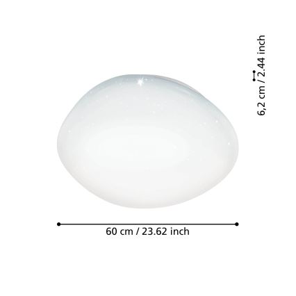 Eglo - LED RGBW himmennettävä kattovalaisin, 33 W, 230 V, Ø 60 cm