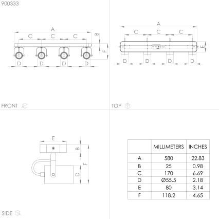 Eglo - LED-kohdevalaisin 4xGU10/3W/230V
