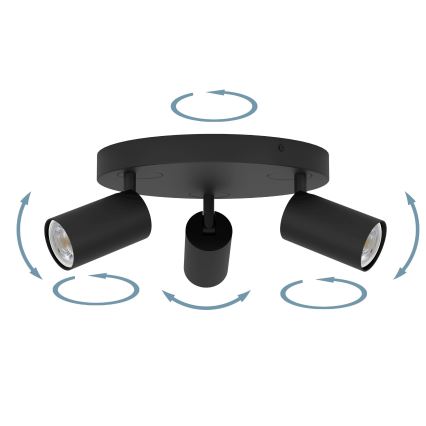 Eglo - LED RGBW Himmennettävä kohdevalo 3xGU10/4,9W/230V musta