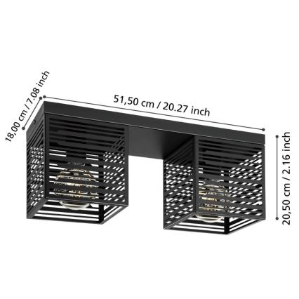 Eglo - Kattovalo 2xE27/40W/230V