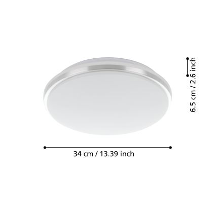 Eglo - LED-kattovalaisin kylpyhuoneeseen LED/15,6W/230V IP44 kiiltävä kromi