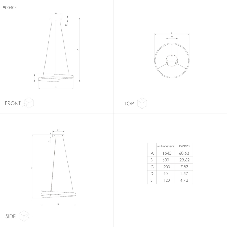 Eglo - LED Himmennettävä kattokruunu johdossa LED/42,5W/230V 3000-6500K