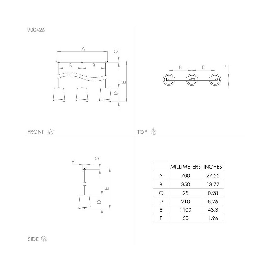 Eglo - Riippuvalaisin 3xE27/40W/230V