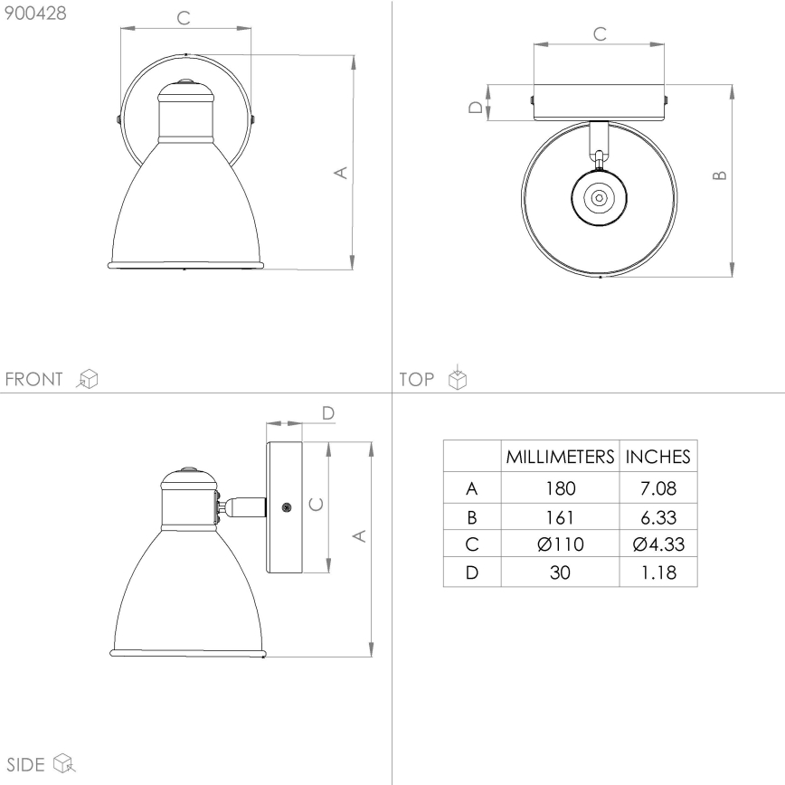 Eglo - LED Kylpyhuoneen seinävalaisin 1xGU10/3W/230V IP44
