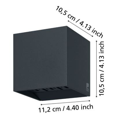 Eglo - LED-ulkoseinävalaisin 2xLED/3,3W/230V IP54