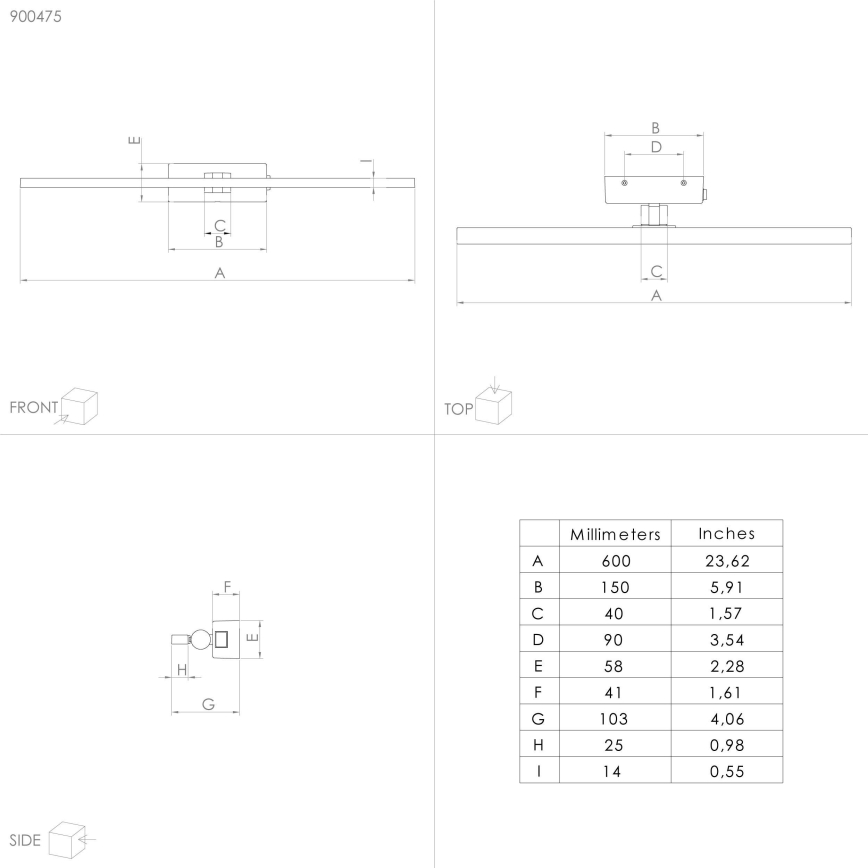 Eglo - LED-peilivalon kylpyhuoneeseen LED/5W/230V IP44 musta