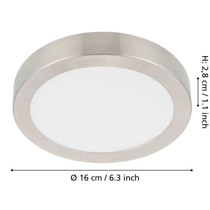 Eglo - himmennettävä LED-kattovalaisin LED/11W/230V mattakromi halkaisija 16 cm
