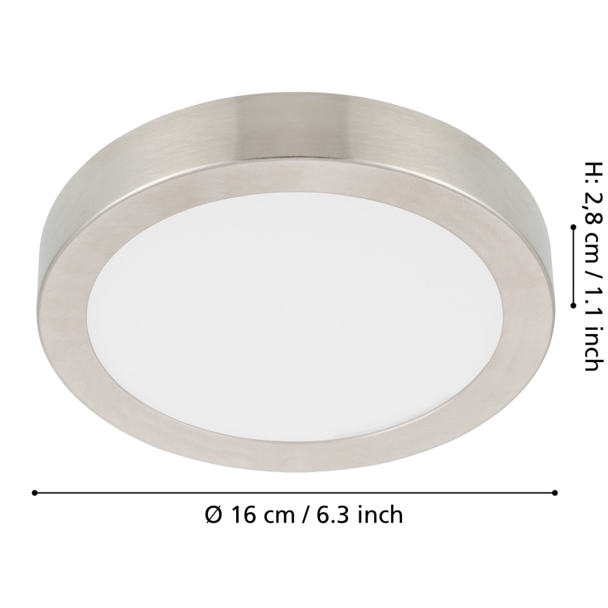 Eglo - himmennettävä LED-kattovalaisin LED/11W/230V mattakromi halkaisija 16 cm