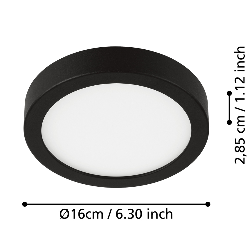 Eglo - Kylpyhuoneen LED-kattovalaisin LED/11W/230V IP44 musta Ø 16 cm