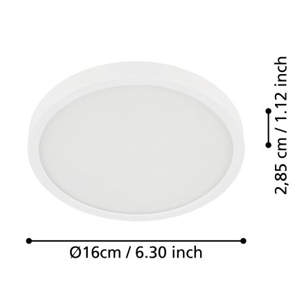 Eglo - LED-kylpyhuoneen kattovalaisin LED/11W/230V IP44, valkoinen, Ø 16 cm