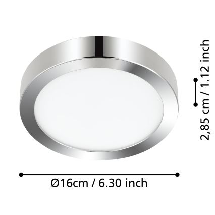 Eglo - LED-kylpyhuoneen kattovalaisin LED/11W/230V IP44, kiiltävä kromi, halkaisija 16 cm