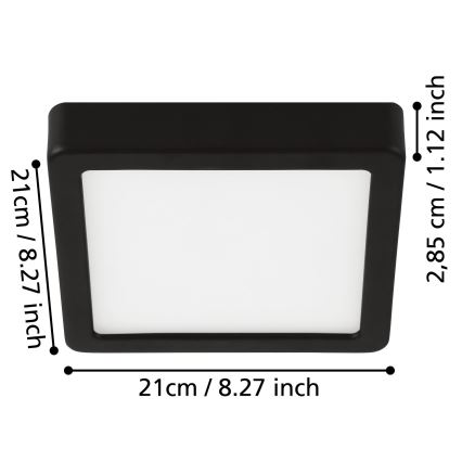 Eglo - LED-kylpyhuoneen kattovalaisin LED/17W/230V IP44 kiiltävä kromi 21x21 cm