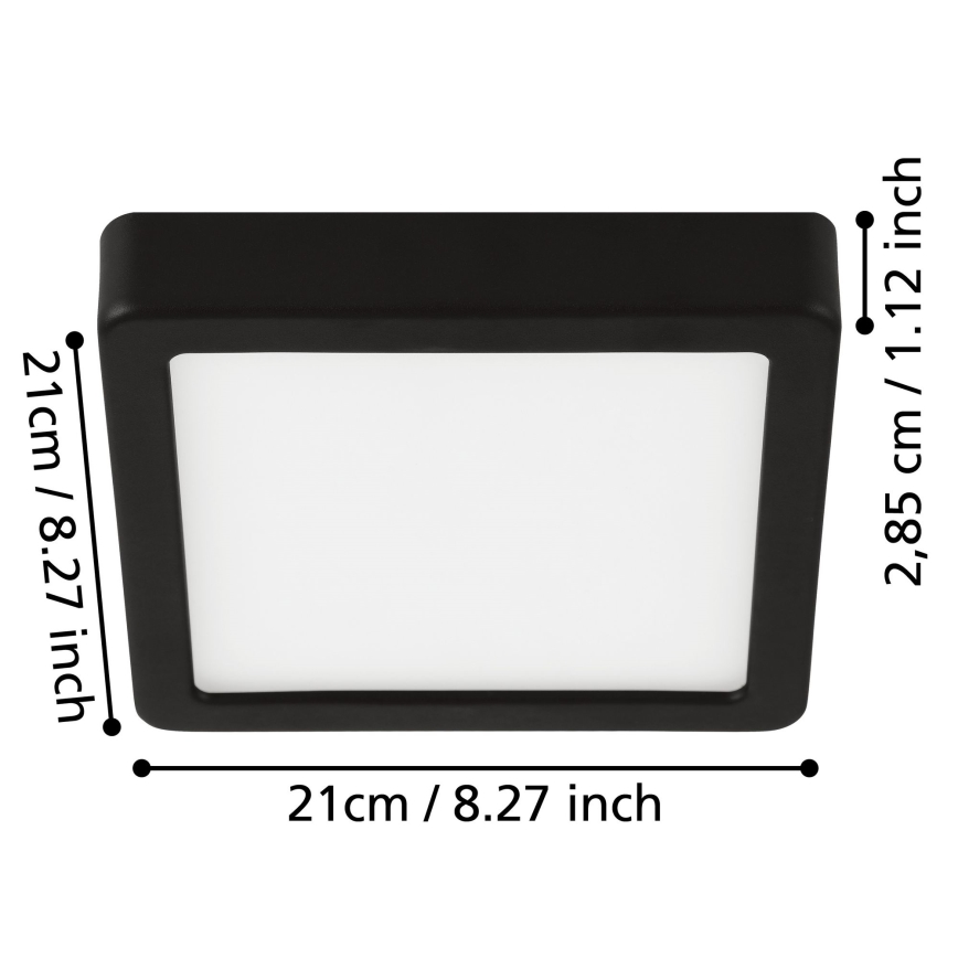 Eglo - LED-kylpyhuoneen kattovalaisin LED/17W/230V IP44 kiiltävä kromi 21x21 cm