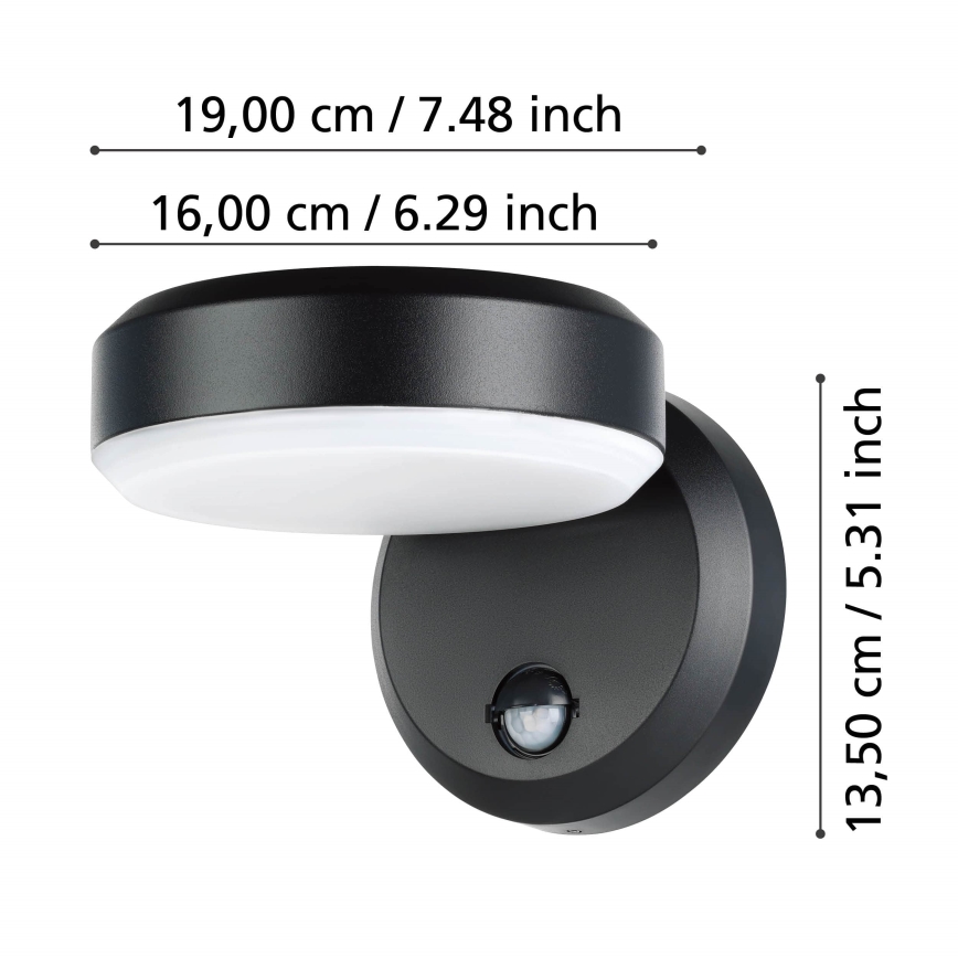 Eglo - LED Ulkovalo anturilla LED/10,8/230V IP44