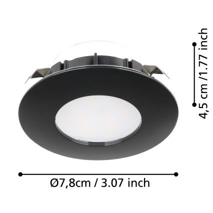 Eglo - SETTI 3x LED Kylpyhuoneen upotettava valo PINEDA LED/4,9W/230V IP44