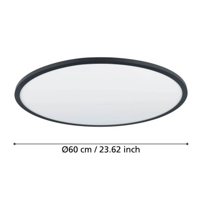 Eglo - Himmennettävä LED-kattovalaisin LED/41W/230V halkaisija 60 cm musta