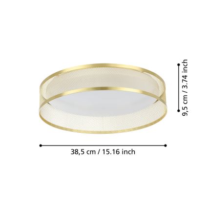 Eglo - LED-kattovalaisin LED/20W/230V kulta