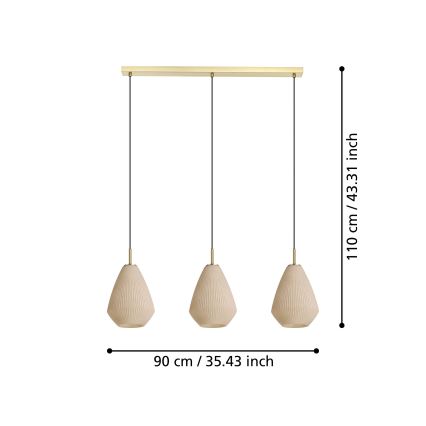 Eglo - Kattokruunu johdossa 3xE27/40W/230V