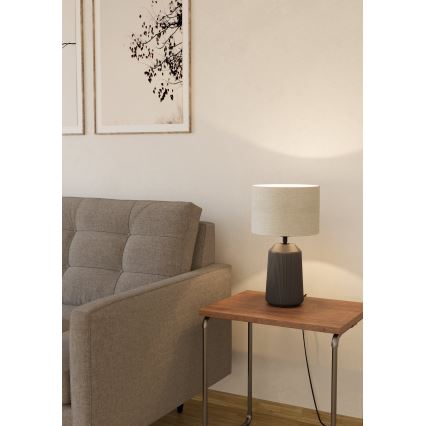 Eglo - Pöytävalaisin 1xE27/40W/230V harmaa