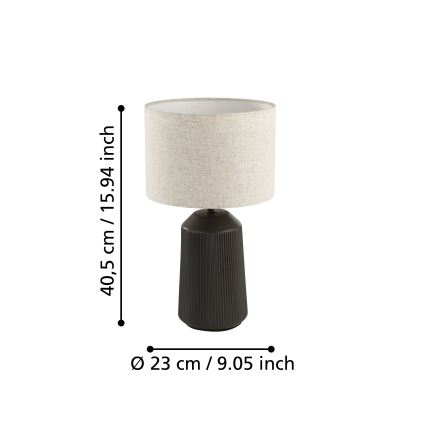 Eglo - Pöytävalaisin 1xE27/40W/230V harmaa