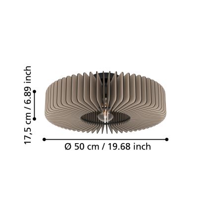 Eglo - Kattovalo 1xE27/40W/230V harmaa