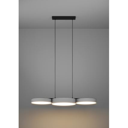Eglo - LED RGBW Himmennettävä kattokruunu johdossa 3xLED/7,5W/230V 2700-6500K harmaa