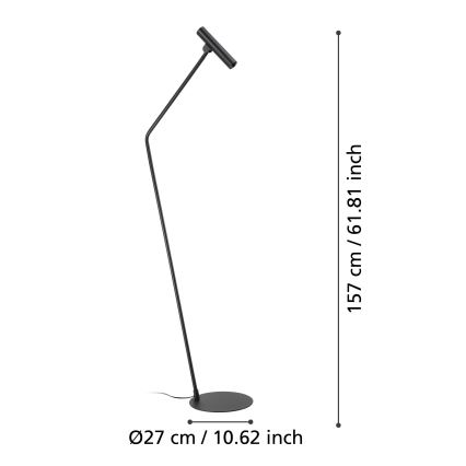 Eglo - LED-lattiavalaisin LED/5W/230V 3000K musta