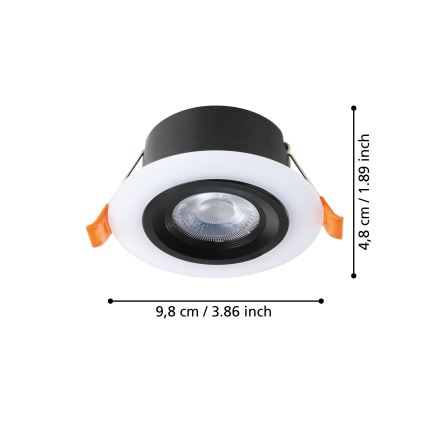 Eglo - 3 kpl:n sarja LED-upotettavia kattovalaisimia LED/4,8W/230V musta