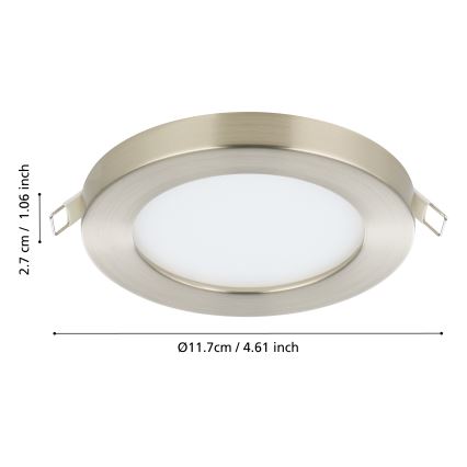 Eglo - Upotettava LED-alasvalo LED/5,5W/230V 3000K mattakromi halkaisija 11,7 cm