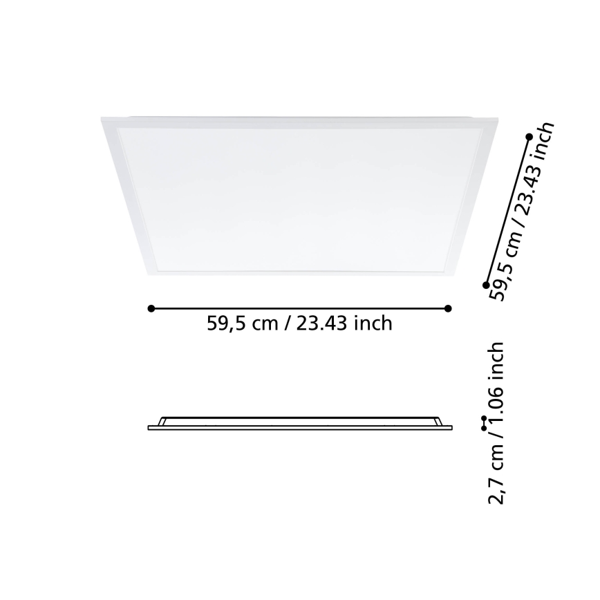 Eglo - pinnalle asennettava LED-paneeli 34,5 W / 230 V 60 x 60 cm