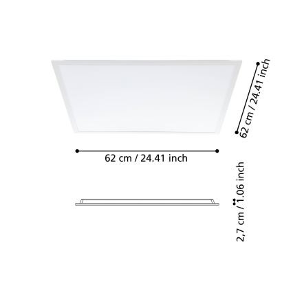 Eglo - pinta-asennettava LED-paneeli 33W/230V 62x62 cm
