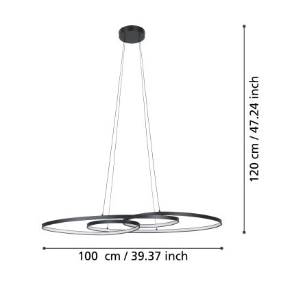 Eglo - Himmennettävä LED-kattokruunu johdossa LED/38W/230V
