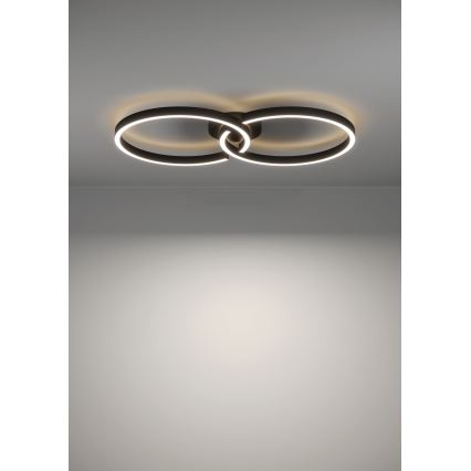 Eglo 900955 - LED RGBW Himmennettävä kattovalo LED/19,5W/230V 2700-6500K musta + kauko-ohjaus