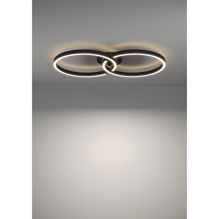 Eglo 900955 - LED RGBW Himmennettävä kattovalo LED/19,5W/230V 2700-6500K musta + kauko-ohjaus