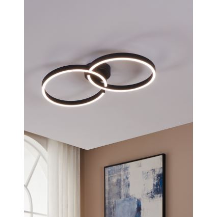 Eglo 900955 - LED RGBW Himmennettävä kattovalo LED/19,5W/230V 2700-6500K musta + kauko-ohjaus