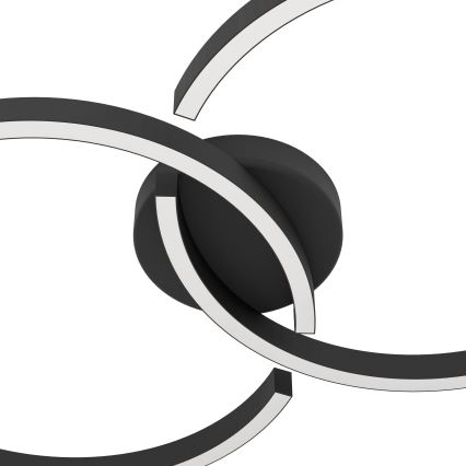 Eglo 900955 - LED RGBW Himmennettävä kattovalo LED/19,5W/230V 2700-6500K musta + kauko-ohjaus