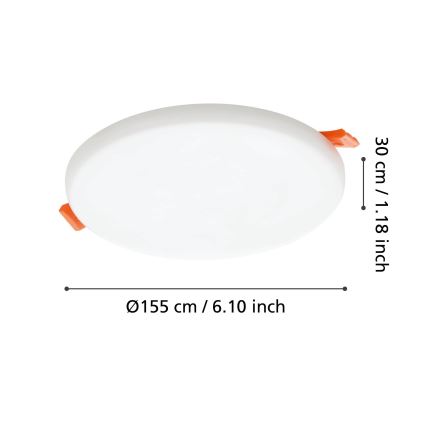 Eglo - LED Kylpyhuoneen upotettava valo LED/11,5W/230V halkaisija 15,5 cm IP65