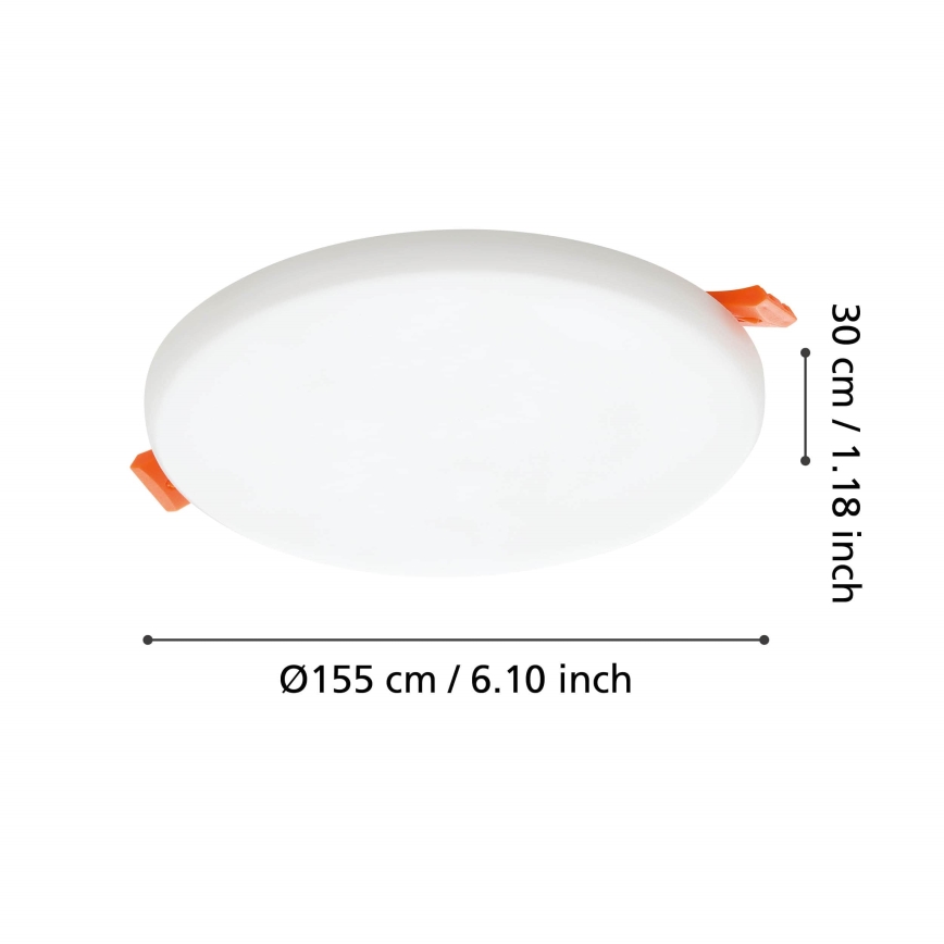 Eglo - LED Kylpyhuoneen upotettava valo LED/11,5W/230V halkaisija 15,5 cm IP65