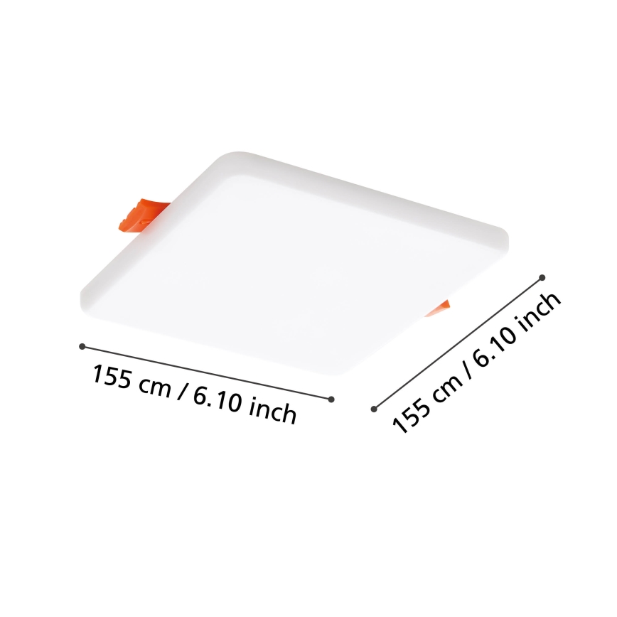 Eglo - LED-kattovalaisin kylpyhuoneeseen LED/11,5W/230V 15,5x15,5 cm IP65