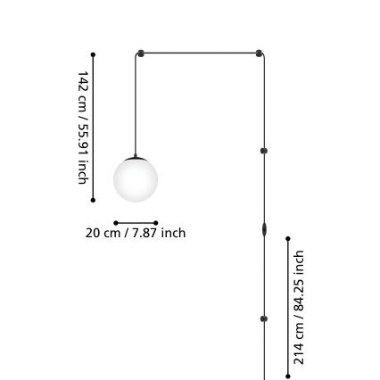 Eglo - Kattokruunu johdossa 1xE27/40W/230V