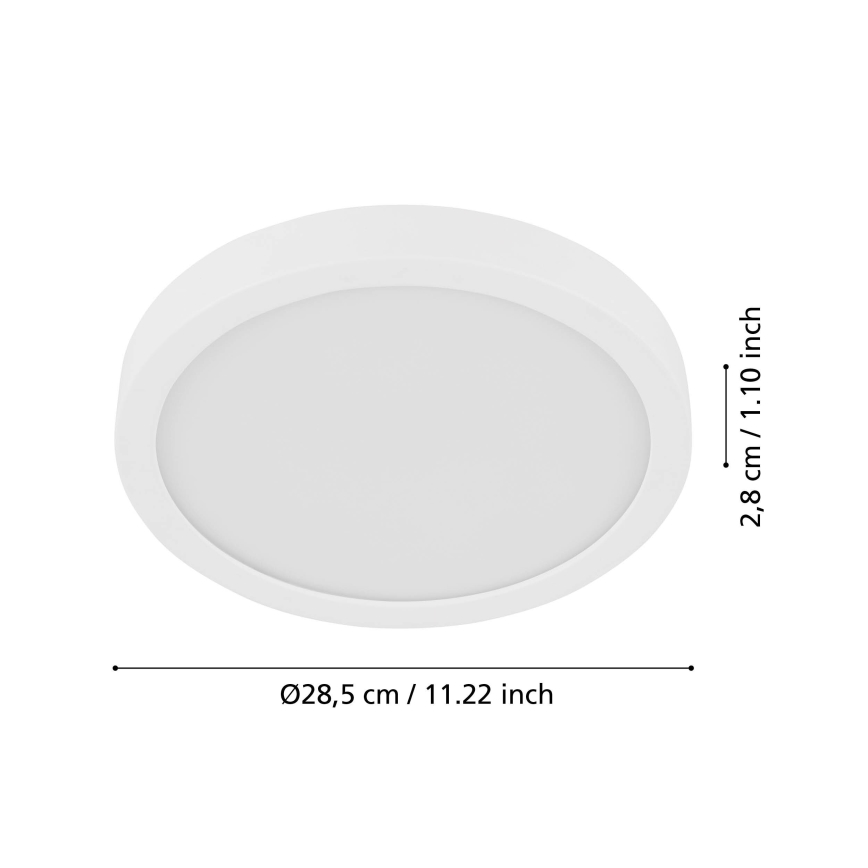 Eglo - FUEVA LED-kattovalaisin anturilla LED/17W/230V 3000K ø 28,5 cm halkaisija 28,5 cm